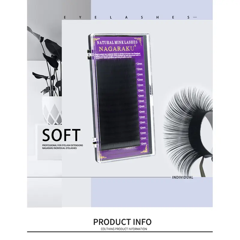 Nagaraku single size eyelash extension 0.05, 0.07 dan 0.10 Bulumata Lashes 5