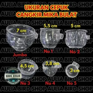 (ECER 1 PCS) CEPUK CANGKIR BULAT NO 1, 2, 3, 4, 5, JUMBO ELITE SONG ORIGINAL PRODUK | TEMPAT PAKAN MAKAN & MINUM BURUNG