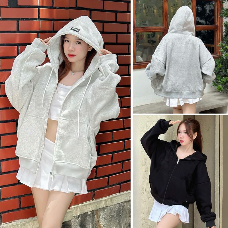 Áo Khoác Hoodie Zip CINDDY BRAND Trơn Nam Nữ Hot 2025 - KI032