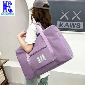Risanistores Tas Travel Bag Mudik Foldable Kapasitas Besar Anti Air Tas Jalan Jalan Traveling Distro Unisex Wanita Pria