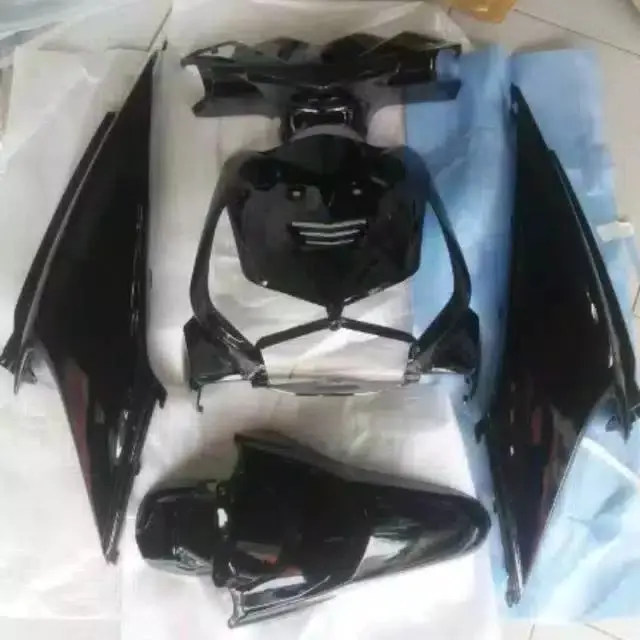 Fullset Cover Body Halus + Striping Beat Karbu Hitam untuk Sepeda Motor Motorcycle 3
