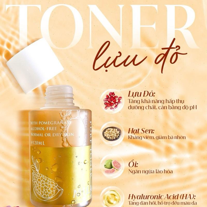 Tặng Quà 2 Mặt Nạ . Toner Lựu Đỏ Cân bằng da Cấp ẩm hỗ trợ chăm Sóc da Size 120ml Dưỡng Da Mặt