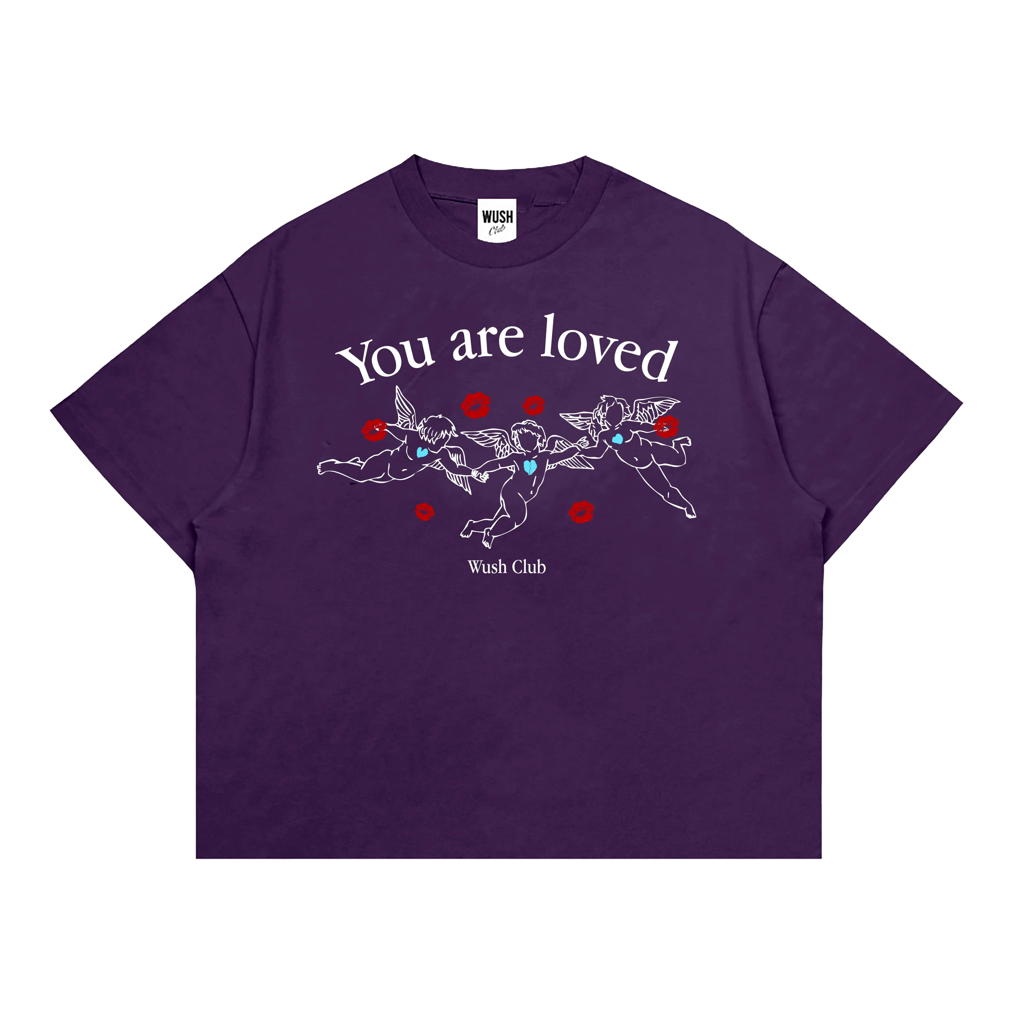 WUSH CLUB BOXY FIT TEE BAJU KAOS DISTRO PRIA WANITA OVERSIZE COTTON COMBAD LOVED UNGU PURPLE