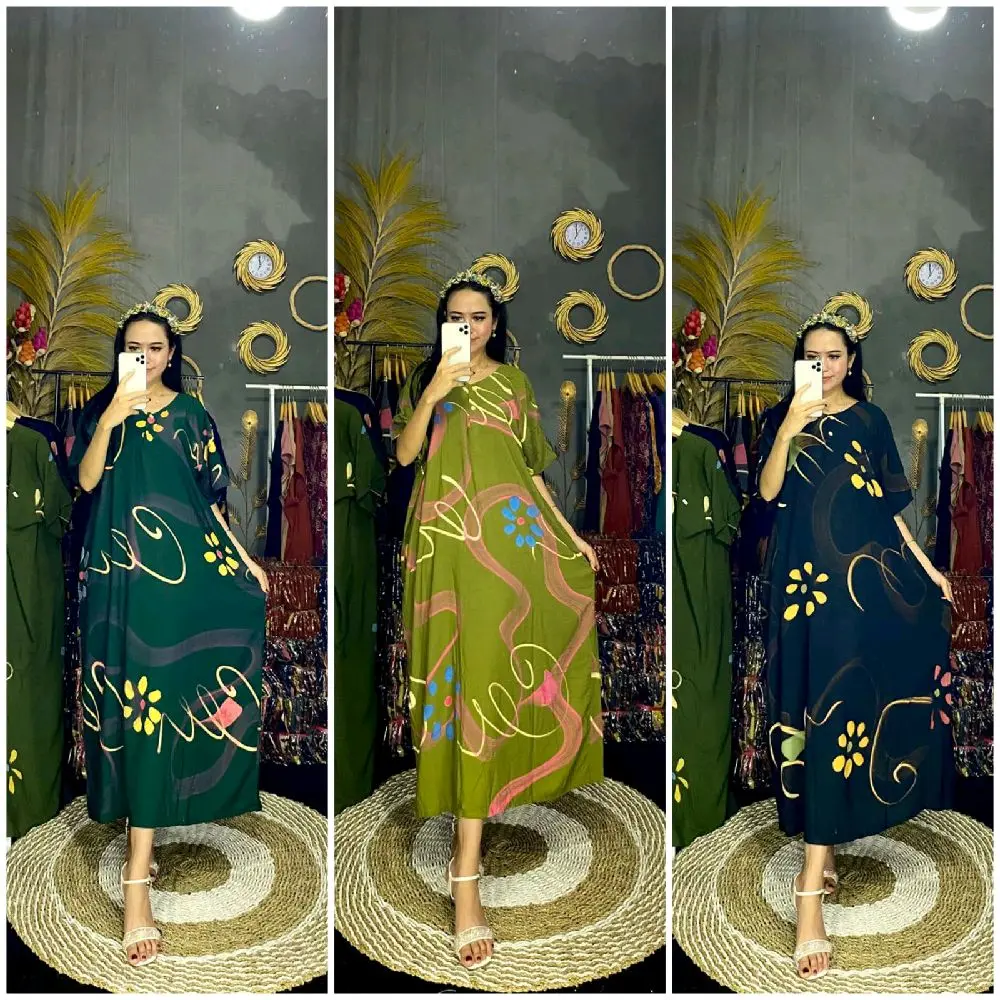 paket usaha 3 pcs daster jumbo LD 130 PB 115 motif SANDRINA only 100 ribu