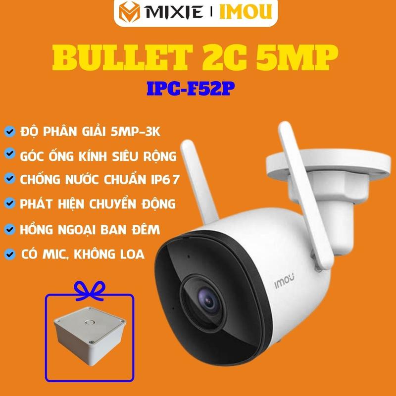   TẶNG KÈM HỘP KT  Camera IMOU BULLET 2C F52P-5MP và F32P-3MP I Có Mic I Phát hiện chuyển động I Bảo hành 2 năm box  wifi camera  imou 