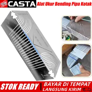 CASTA Penggaris Lipat Baja Tabung Persegi Alat Penanda Sudut Busur 90 Derajat Pengukur Garis Siku Presisi