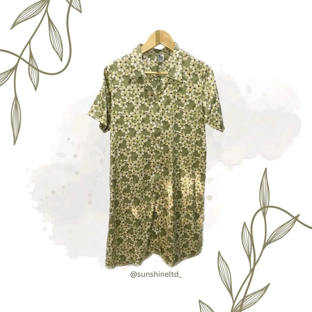daster sunshine greenflower satin allure silk premium Wanita