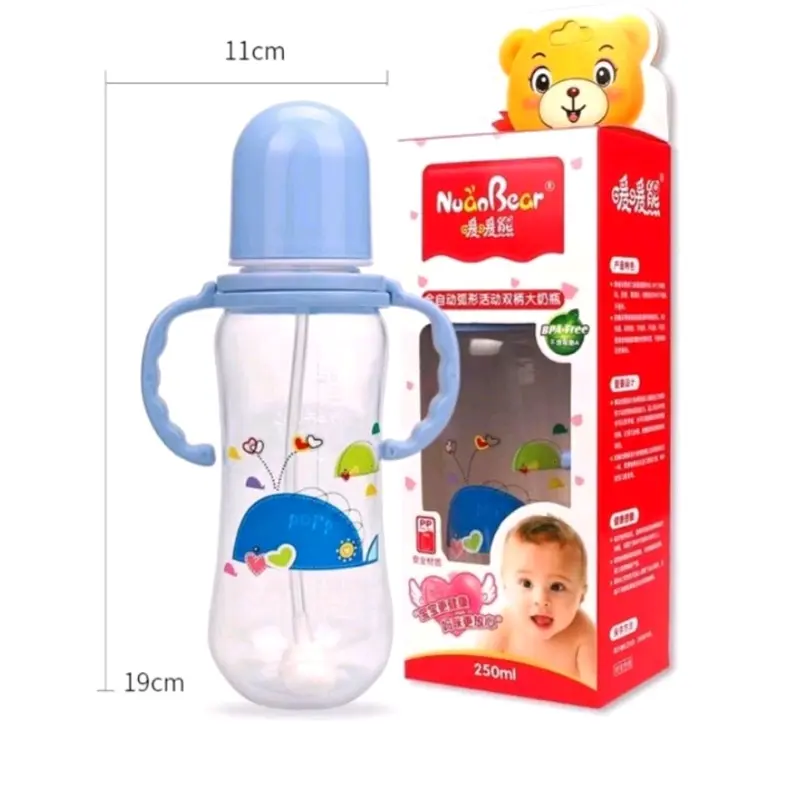 Milistore10 - Botol susu 250ml dengan pegangan dan dot anti tumpah Bayi Bottle 1