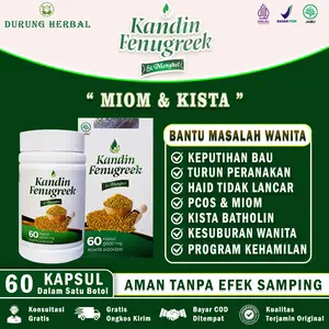 Kandin Fenegreek Herbal Kesehatan Wanita Miom Kista PCOS isi 60 Kapsul