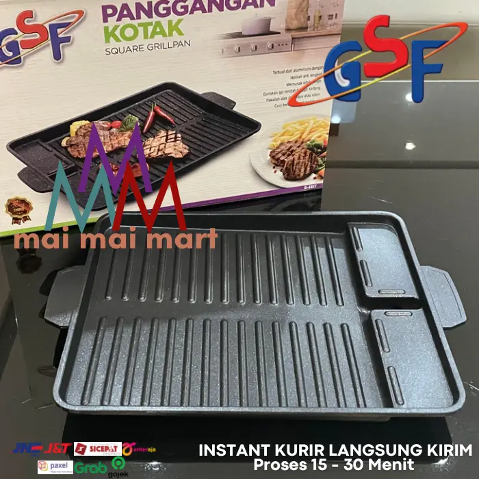 Grill Pan Panggangan BBQ Anti lengket 32cm GSF 4517 Teflon Kotak Wajan Multifungsi Kitchenware