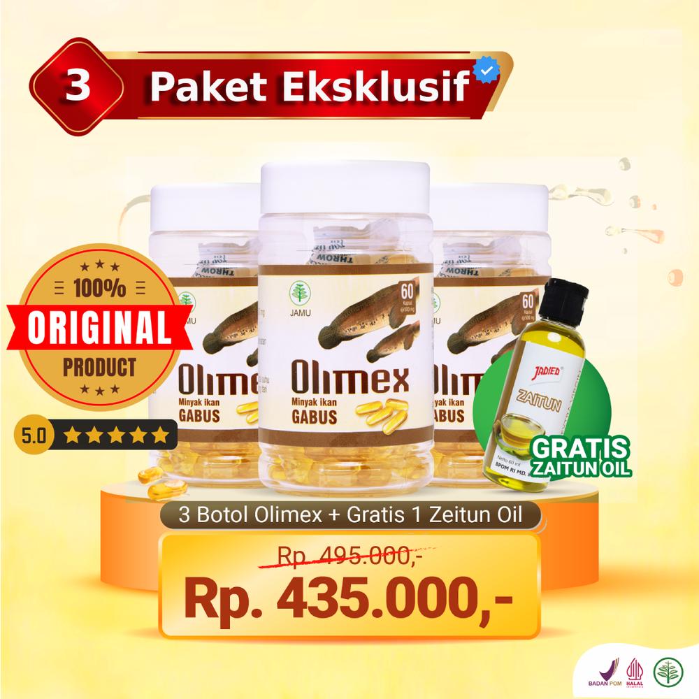 OLIMEX - Kapsul Ikan Gabus 60 Kapsul untuk Mempercepat Kering Luka Caesar dan Operasi