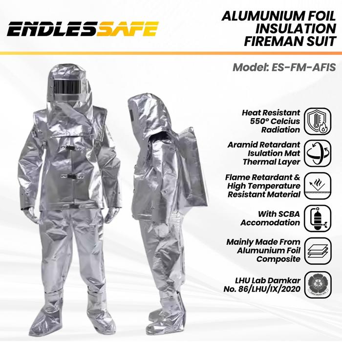 Gambar Baju Safety Pemadam Api – Aluminium Suit Fire Resistant 550°C - XL dari gudangsafetycom Kota Administrasi Jakarta Barat Tokopedia