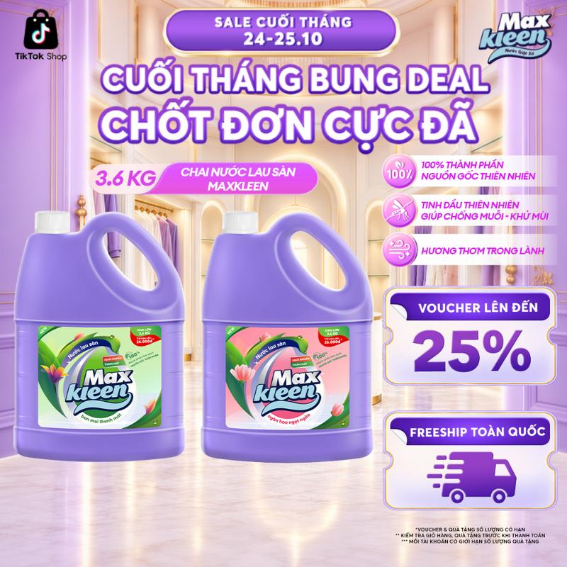 Chai Nước Lau Sàn Làm Sạch MaxKleen 3.6kg