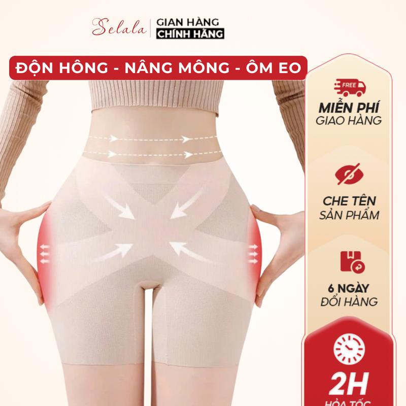 Quần Độn Hông Tự Nhiên Quần Độn Hõm Hông Ôm Eo Nâng Mông Dáng Đùi Chất Su Đúc Viền Vát Mỏng Không Lộ Miếng Độn Selala QĐ05