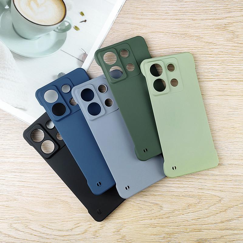  Ốp Điện Thoại Không Khung PC Cứng Mỏng Cho Xiaomi Redmi Note 13 Note13 Pro Plus 13Pro Poco X6 PocoX6 5G Ốp Lì Màu Pastel Trơn 