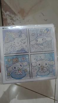 Product Review of 5D Diamond Painting 1 Set Doraemon/SpongeBob Empat kisi Kit Mainan DIY Anak Lukisan Diamondengan Bingkai Kerajinan Lukis Berlian Bingkai foto 18x18cm from d**8 0