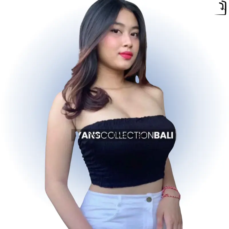 Inner kemben wanita polos pantai Bali karet kerut Atasan Crop 1