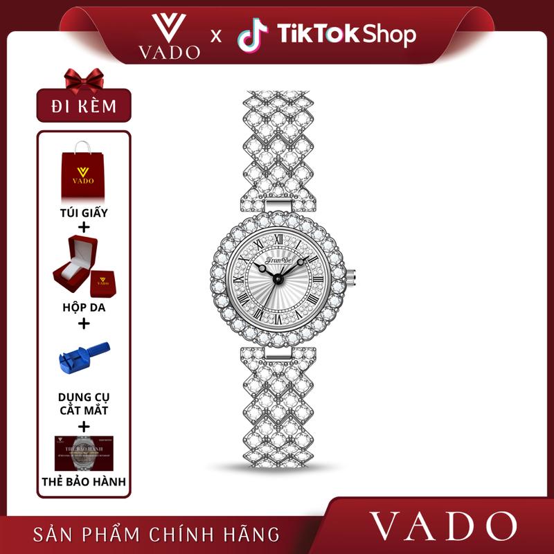 [MEGA - DHJ3112]  Đồng Hồ Nữ Đẹp Sang Chảnh, Dây Kim Loại ĐÍnh Đá, Phong Cách Sang Trọng Và Thanh Lịch - JLANDA DHJ3112