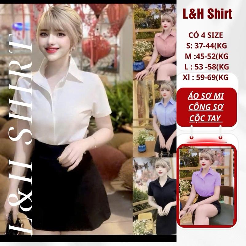 Áo Sơ Mi Công Sở Tay Dài Nẹp Giấu Nút Women - Top Nữ Sơ Mi