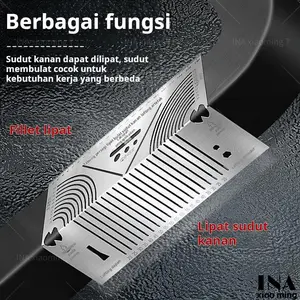 Alat penanda baja tahan karat untuk menggambar garis penggaris, merencanakan busur baja persegi menandai tabung persegi sudut siku-siku