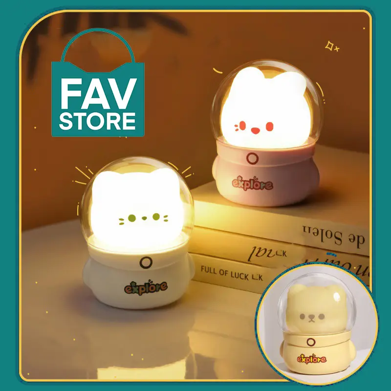 Lampu Meja Unik Aesthethic Model Astronot - Lampu Tidur Mini Aesthetic Rechargeable - Aksesoris Kamar Tidur Aesthetic 1