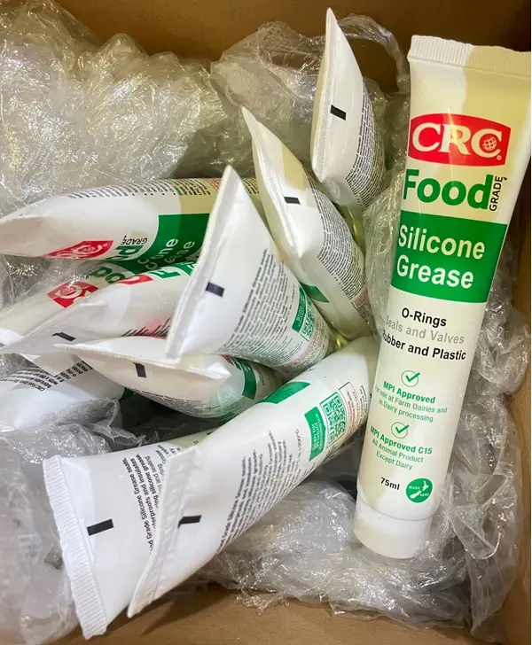 crc gemuk silikon tahan suhu tinggi 3037 pelumas industri makan minuman mpi approved c15, food grade silicone grease paste plastic rubber seal o ring lubricant 75ml FG3037 extreme temperature 3036 original