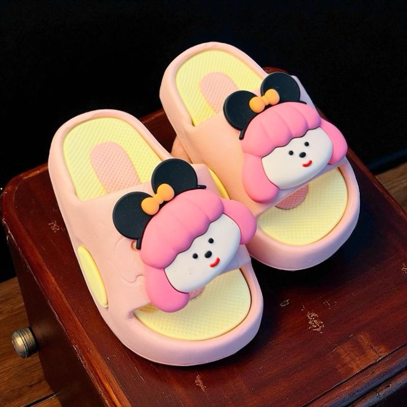 Dép cho bé gái dạng bánh mì siêu nhẹ cho bé gái hình búp bê tóc nơ siêu dễ thương êm chân