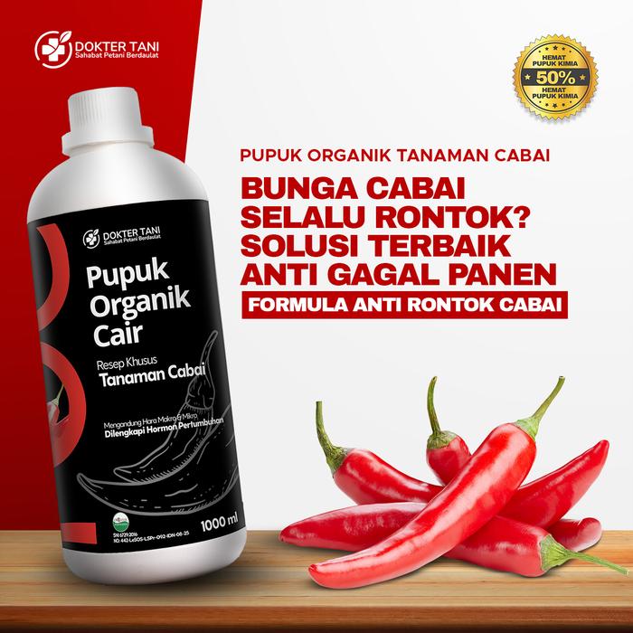 Gambar Dokter Tani - Pupuk Organik Cair (POC) Cabai 1 Liter - Mencegah Kerontokan Bunga dan Panen Cabai Melimpah dari Dokter Tani ID Kab. Klaten Tokopedia