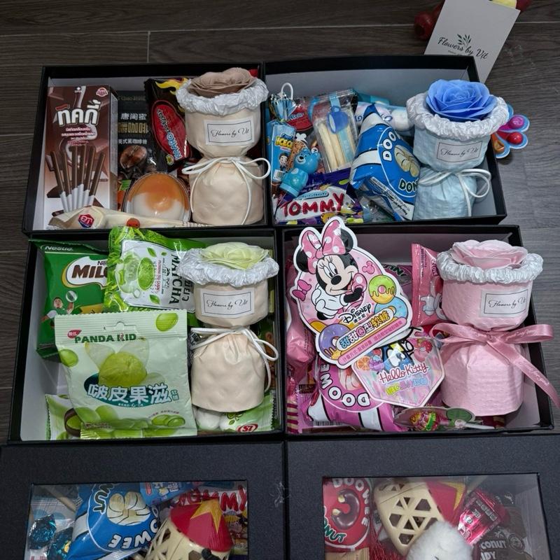  Box bánh kẹo x bó hoa mini kích thước 22x18x10 