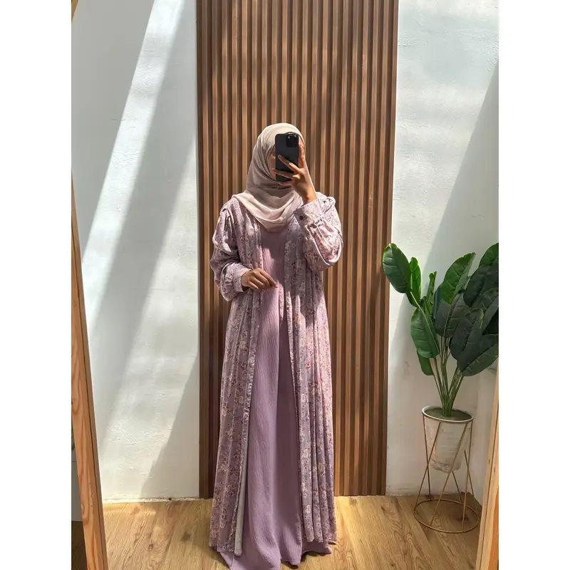 Claudia Gamis Outher Motif By Melisa Syari Wanita Muslim Dress Airflow Rayon 4