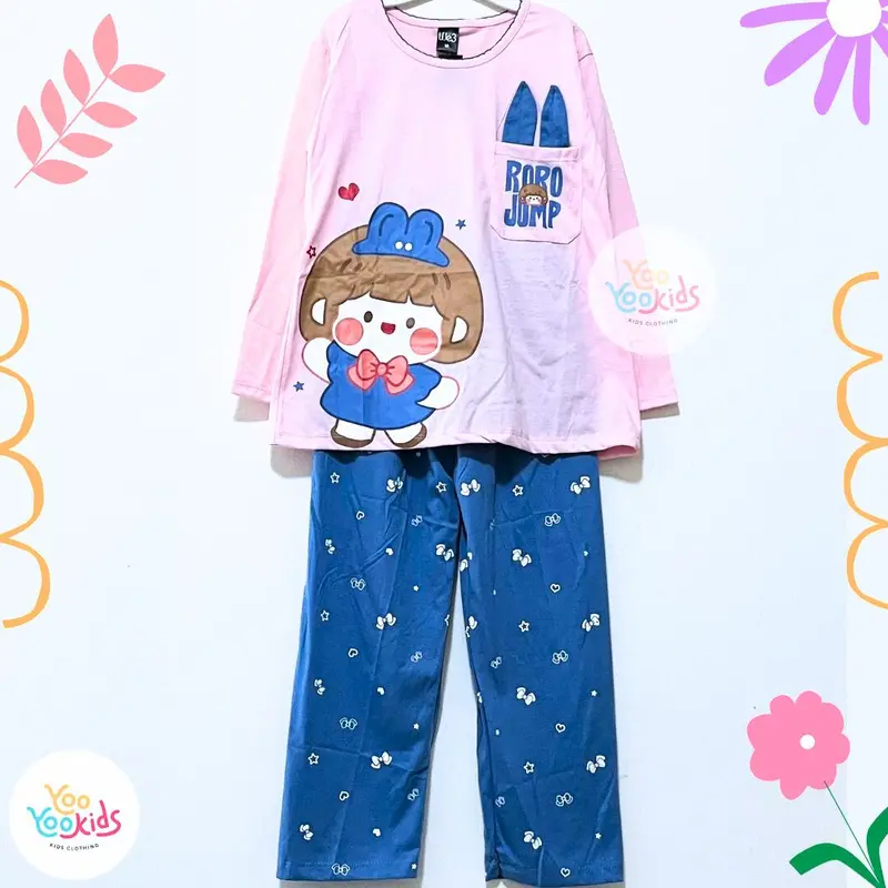Setelan Baju Tidur Anak Perempuan Umur 8 - 12 Tahun Baju & Celana Panjang / Piyama Anak Perempuan / Piyama Anak Cewek / Piama Anak Perempuan / Baju Anak Perempuan / Setelan Anak Perempuan / Fashion Anak Perempuan / Pakaian Anak Perempuan Motif Lucu 5