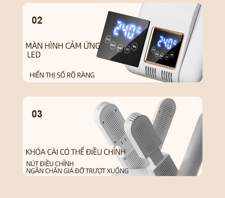 Product Introduction of Máy Sấy Giày, Mẫu Mới, Điều Khiển Nhiệt Độ Thông Minh, Máy Sấy Giày Giá Đôi, Nhỏ Gọn Và Cầm Tay, Làm Khô Nhanh, Màn Hình Cảm Ứng LED, Loại Bỏ Vi Khuẩn Và Mùi Hôi, TAJASON maysay giay 16