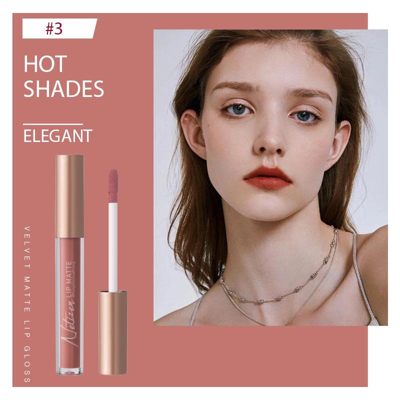 Hot selling matte lip gloss that does not stick to cups, waterproof and not easily fade velvet lip gloss 5