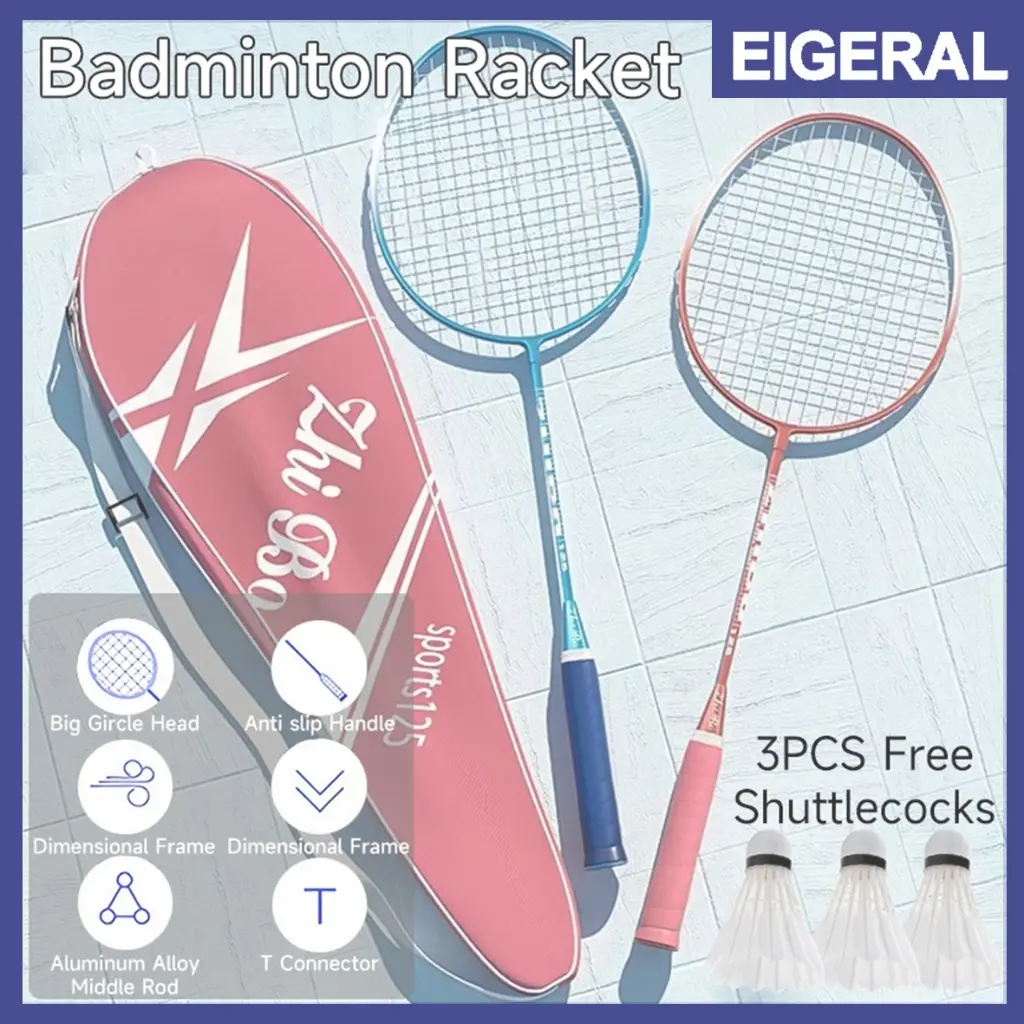 Raket Bulutangkis +3 Shuttlecock Bulu Tangkis Gratis Latihan Profesional Raket Raket Olahraga Badminton Raket Badminton Original