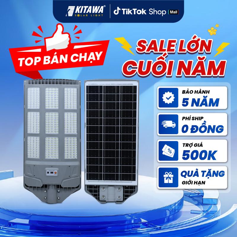 Đèn Đường Liền Thể Năng Lượng Mặt Trời 800W LT18.800 KITAWA Chip Led Cao Cấp Chống Nước Chống Va Đập