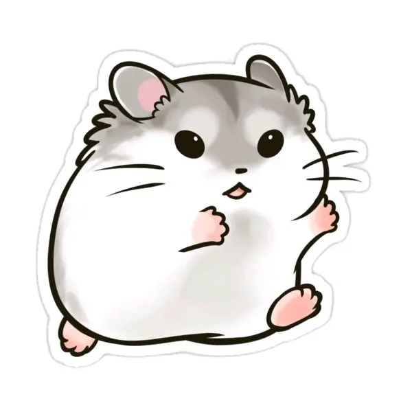 Mainan sticker winter white hamster