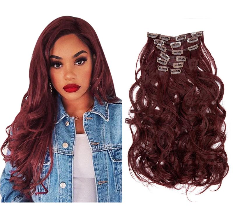 Product Introduction of European and American Fashion 16 Card 7-Piece Set Wig Set Women's Long Curly Hair High Temperature Matte Silk Hair Extension Cross-Border Foreign Trade 11