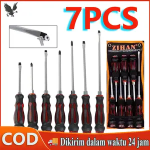 【COD】7PCS/SET Obeng Ketok Magnet Phillips Dan Plus Obeng Tip Magnetic Multifungsi Screwdriver Tip Magnetik Chrome Vanadium Obeng obeng ketok set lengkap berbentuk salib hati dengan port datar bunga