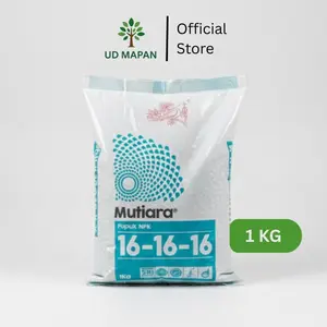 Pupuk Meroke Mutiara NPK 16-16-16 Kemasan Pabrik 1 Kg Biru