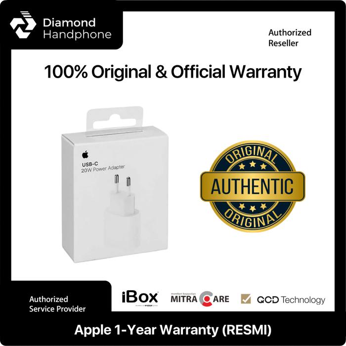 Gambar Charger iPhone 16 Pro Max Apple Power Adapter 20W USB-C dari Diamond Handphone Bali Kota Denpasar Tokopedia