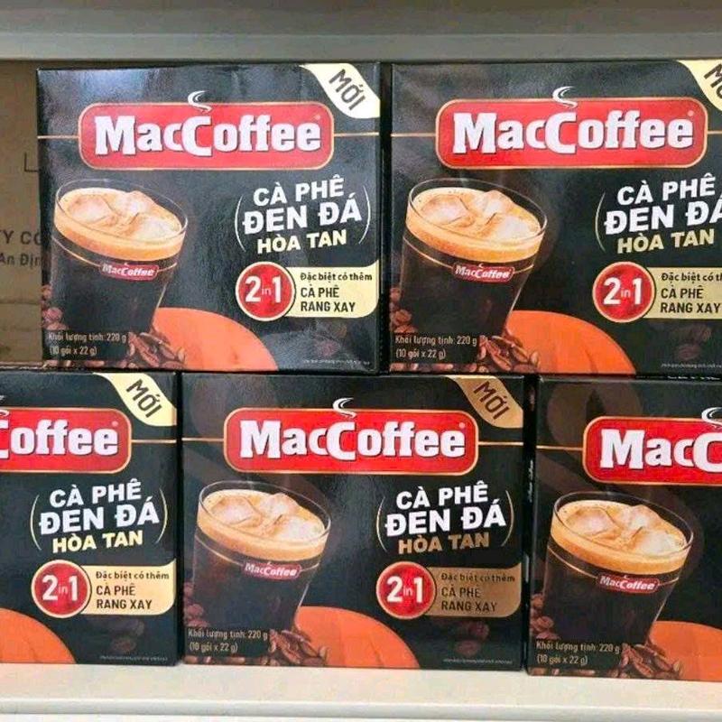 MacCoffee COMBO HOT 5 HỘP CÀ PHÊ ĐEN ĐÁ HOA TAN & RANG XAY 22g x 10 gói x 5 hộp MỚI