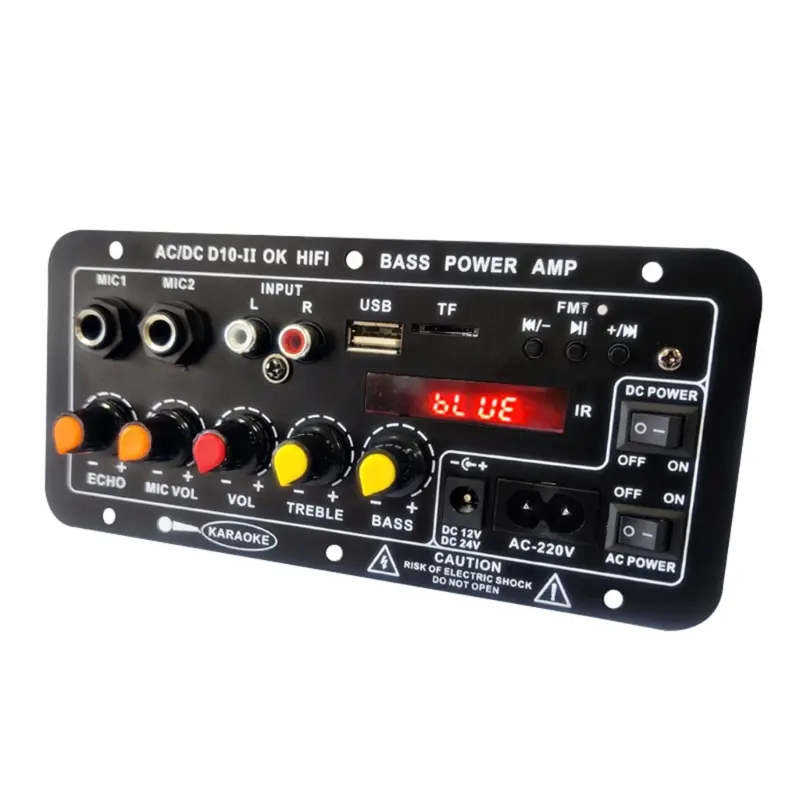 Amplifier Board Audio Bluetooth USB Radio TF DIY Subwoofer D3 D10 D30 Karaoke Power Stereo Bass Audio Karaoke FM Papan Penguat Bluetooth Digital Penguat Suara Stereo Logam
