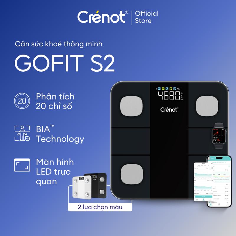  Cân điện tử sức khoẻ thông minh Crenot Gofits S2 cân đo chỉ số phân tích lượng mỡ cơ thể smart body fat scale inbody 