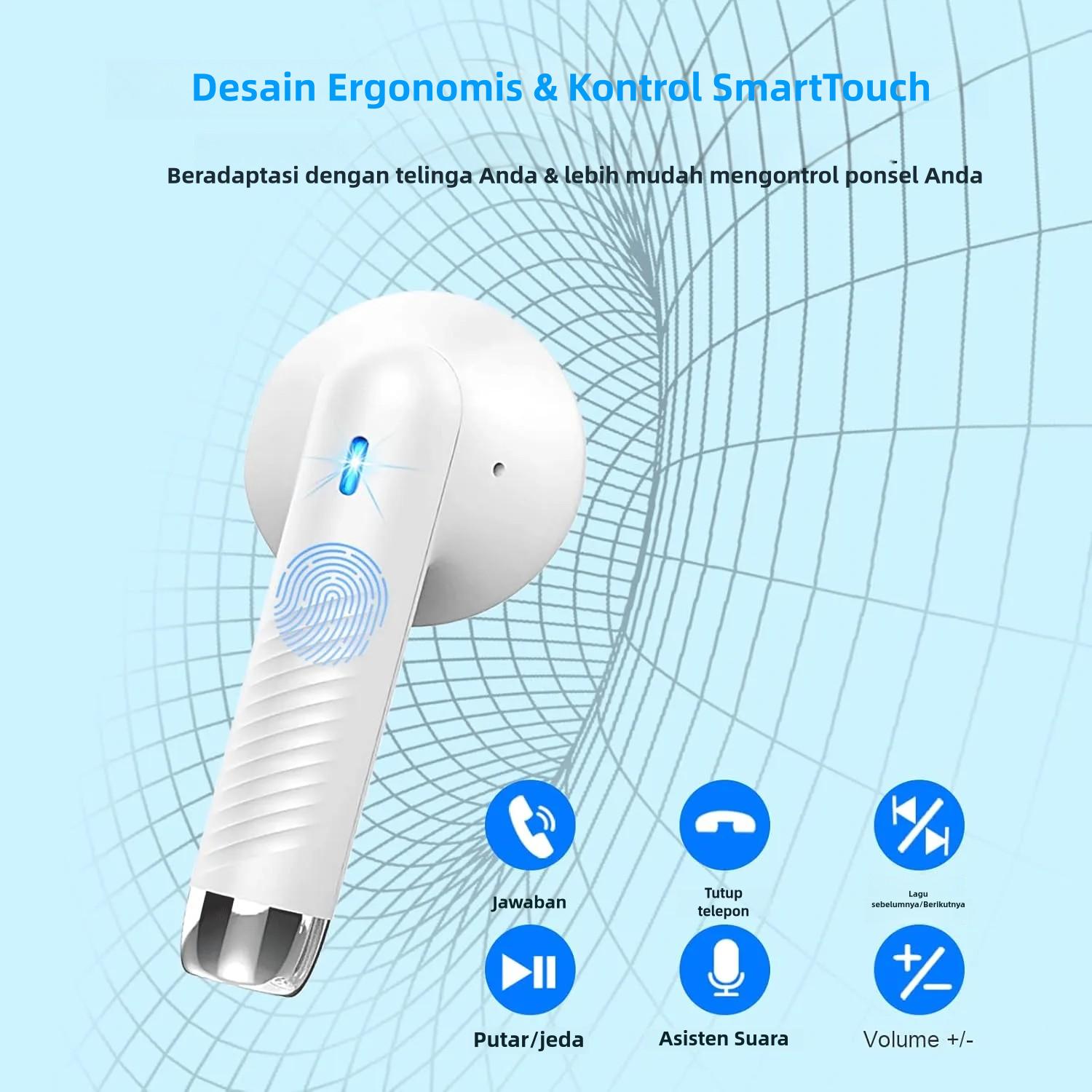 GreatWall PHANTOM T7 Earphone Bluetooth Nirkabel True Wireless, Anti Air Dalam, Baterai Tahan Lama, TWS, Suara Bass Kuat, Audio Surround 3D, Peredam Suara Cerdas, Gaming Kompetitif, Mendukung Panggilan, Musik, Olahraga, Earphone Bluetooth Nirkabel