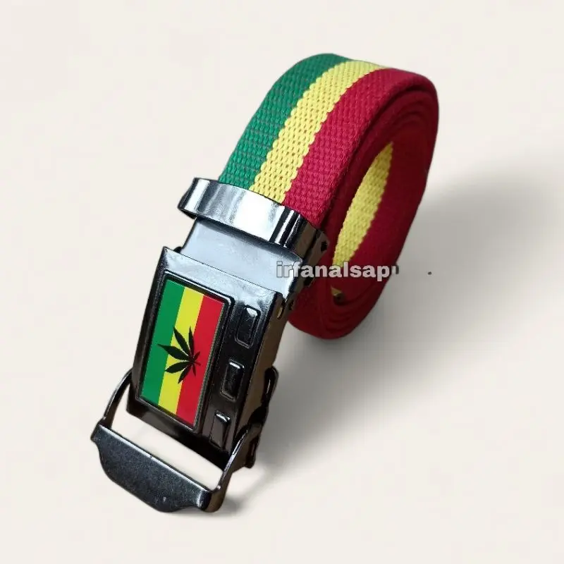 Ikat Pinggang Rasta Kanvas Sabuk reage Model Jepit Angkat Gesper Besi Pria