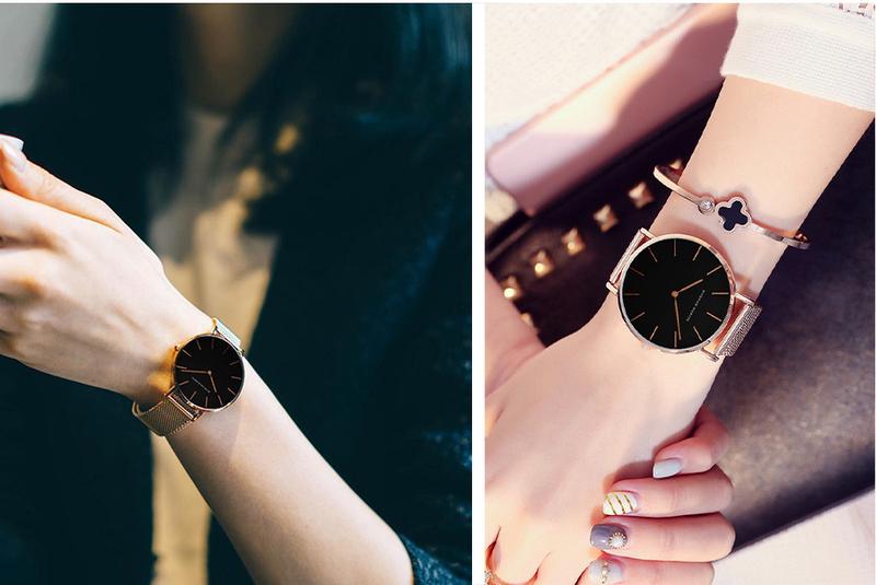Product Introduction of HANNAH MARTIN Women's Waterproof Watch Light Luxury Minority Minimalist Steel Mesh Strap Slim Watch CV36W 36