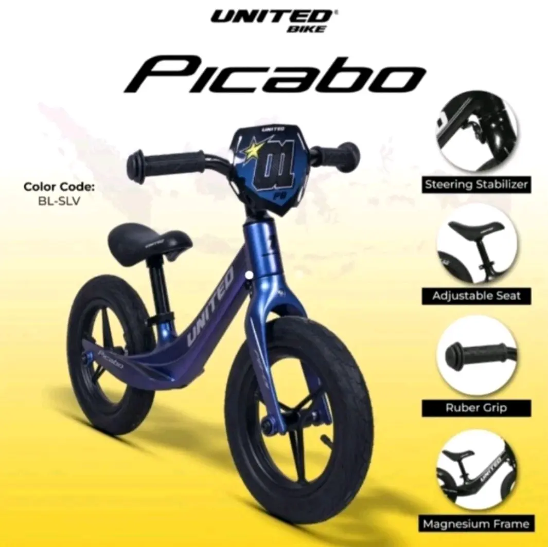 push bike / balance bike united picabo alloy kuning (PB-03)
