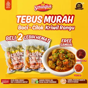 TEBUS MURAH Cilok Baso Aci Kriwil Kering Rangu Daging Urat - FREE SAMBAL Semangkok Boci