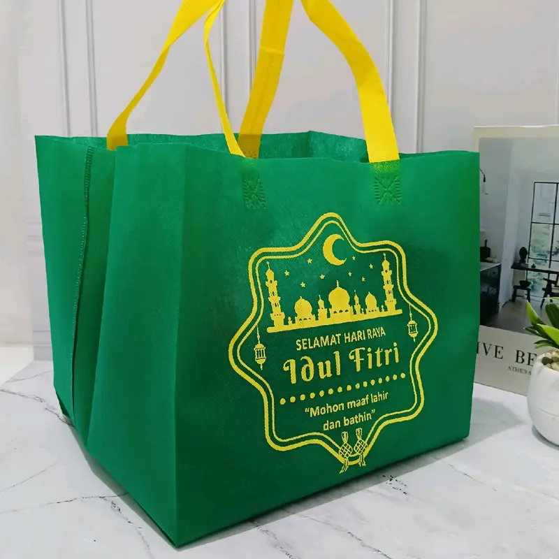 (LUSINAN 12pcs) Goodie bag BOX IDUL FITRI 25x25x25/ tas spunbond LEBARAN box 4