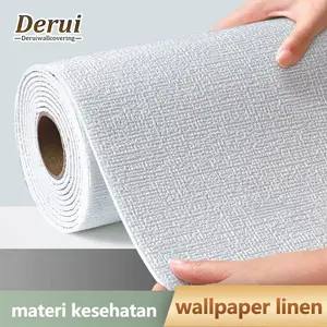 Wallpaper Linen Roll  Wallpaper Dinding  stiker Dekorasi Kamar  Sticker dinding wallfoam termurah size 280cm*50cm*3mm F